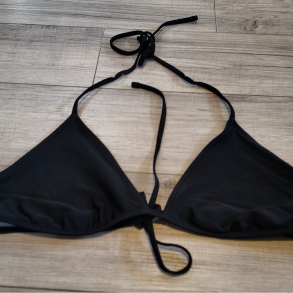 Aerie Black Triangle Bikini Top XL | Classic Swim, Adjustable Straps Summer Chic - Picture 4 of 13
